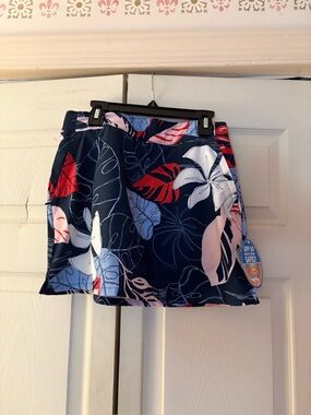 Columbia Navy Tropical Print Women's Skort with Floral Motif
